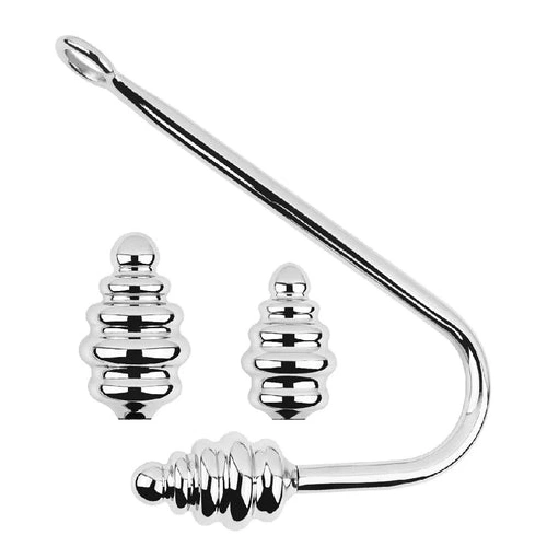 Anal Hooks GreatBenefit Screw-in Set Ribbed Anal 8826 Hook 0129